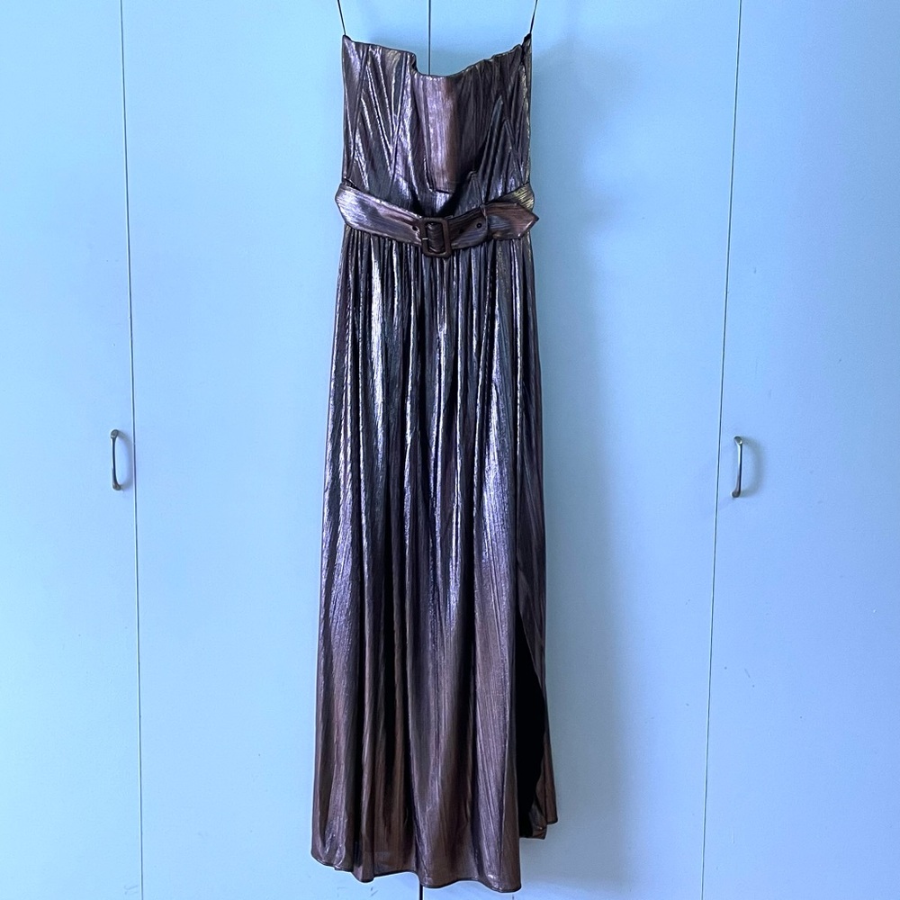 Retrofete Jaden Dress in Metallic Rose Gold